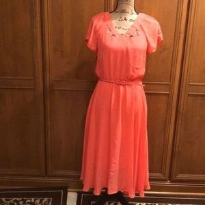 Rabbit Coral Dress Has a Tiny Ink Spot As …